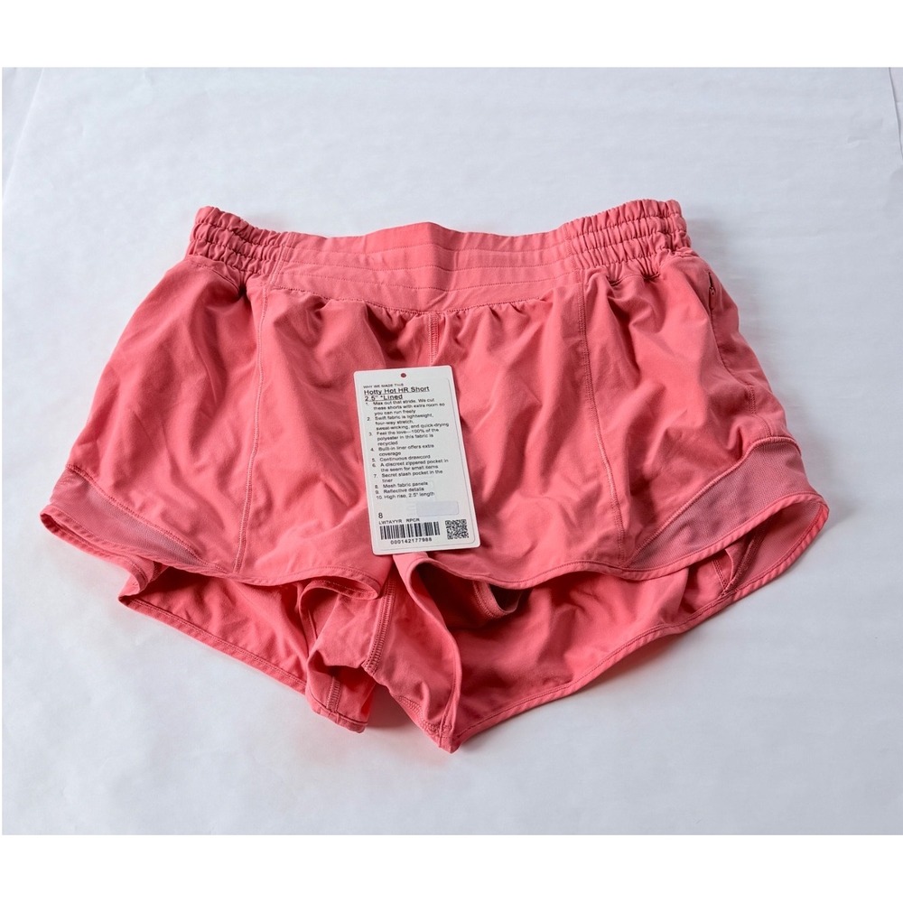 Lululemon Hotty Hot HR Short 2.5 Lined Raspberry Cream Pink LW7AYYR RPCR Size 8